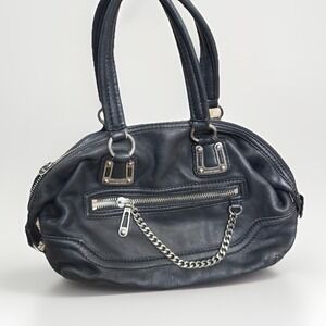 Vintage Y2K Michael Kors Black Pebbled Leather Satchel Chain Zip Shoulder Bag